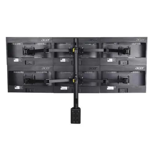 Supporto da tavolo per sei monitor LCD pesanti, regolabile, per 6 schermi da 10"-27", supporto massimo 7 kg per braccio, supporto TV.