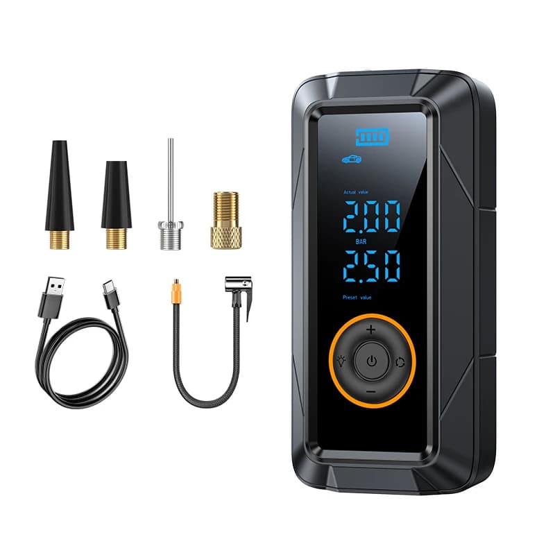 150PSI Cordless Air Pump Portable Electric Tire Inflator with LED Light and Pressure Gauge for Car Bike Motorcycle