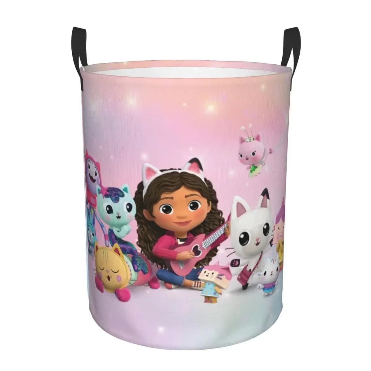 Gabbys Mercat Cat Bed linen basket Large Clothes Organizer for Toy Containers for Cartoon Dolls House for Boy and Girl