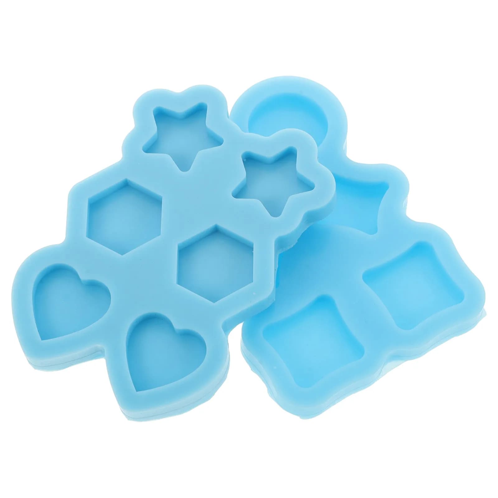 2 Pezzi Stampi in Silicone per Resina Epossidica, Forme Irregolari a Stella, Cuore e Rotonde, per Creazione Fai-da-Te di Orecchini, Ciondoli, Portachiavi e Gioielli