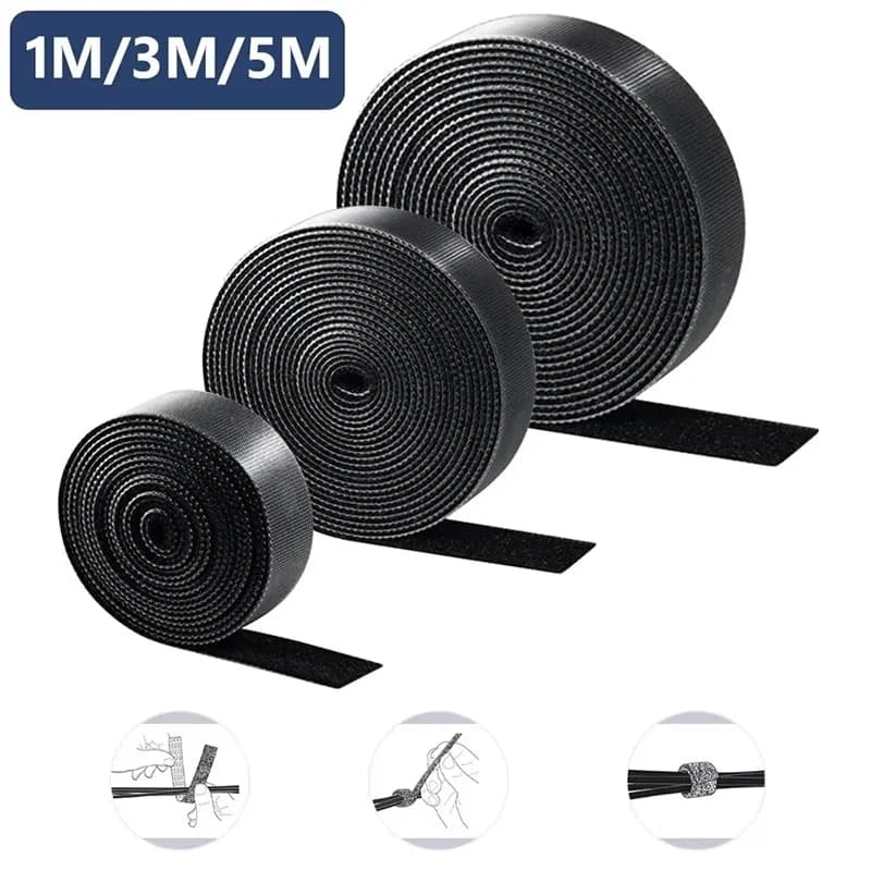 1/3/5m Cable Organizer Reusable Wire Winder Clip Cable Ties Desktop Wire Management For Mouse Keyboard Cable Earphone Protector