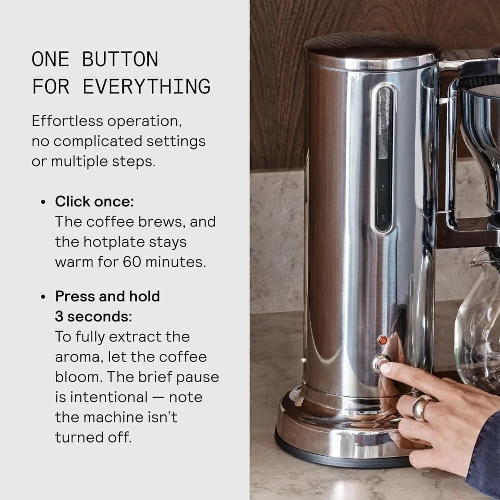 US Shipped Electric Drip Coffee Maker with Auto Drip-Stop Glass Carafe Fast 6-Min Brew SCA Certified-Stainless Steel