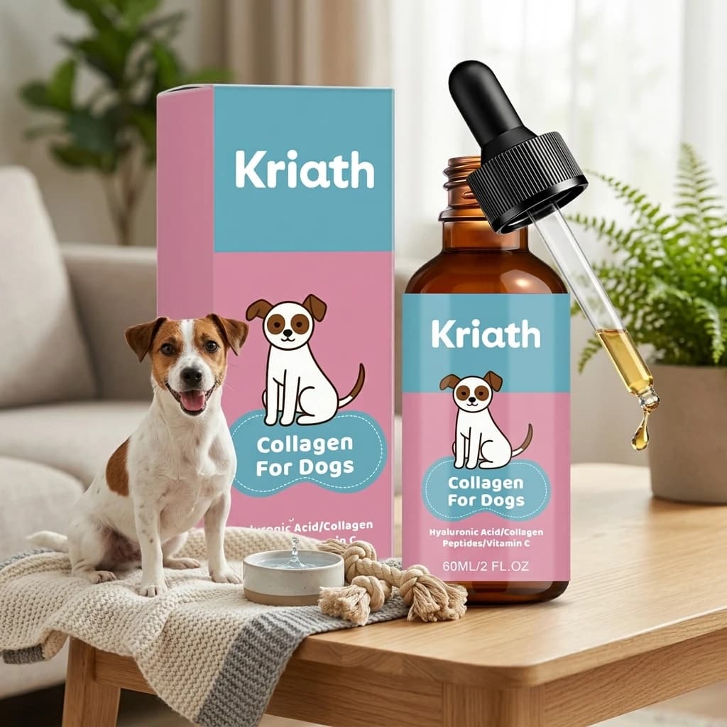 Gocce di collagene per cani 60ml, integratore per la cura delle articolazioni con acido ialuronico e vitamine per tutte le razze di cani