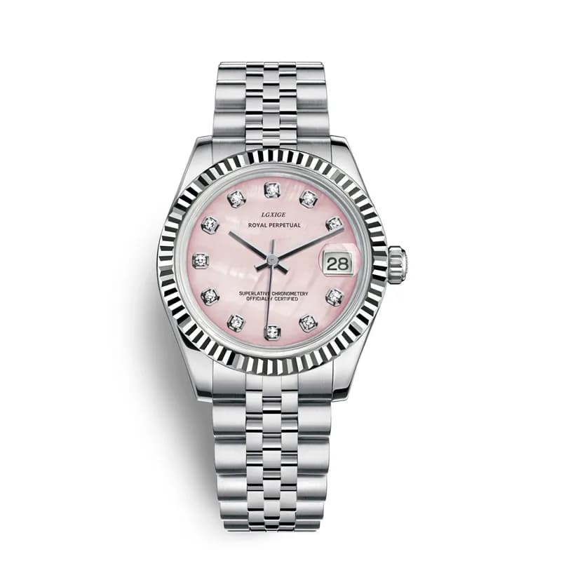 LGXIGE Women's Crystal Bracelet Top Brand Fashion Diamond Women's Watch Quartz Wrist Watch Stainless Steel Montre Femme Relogio