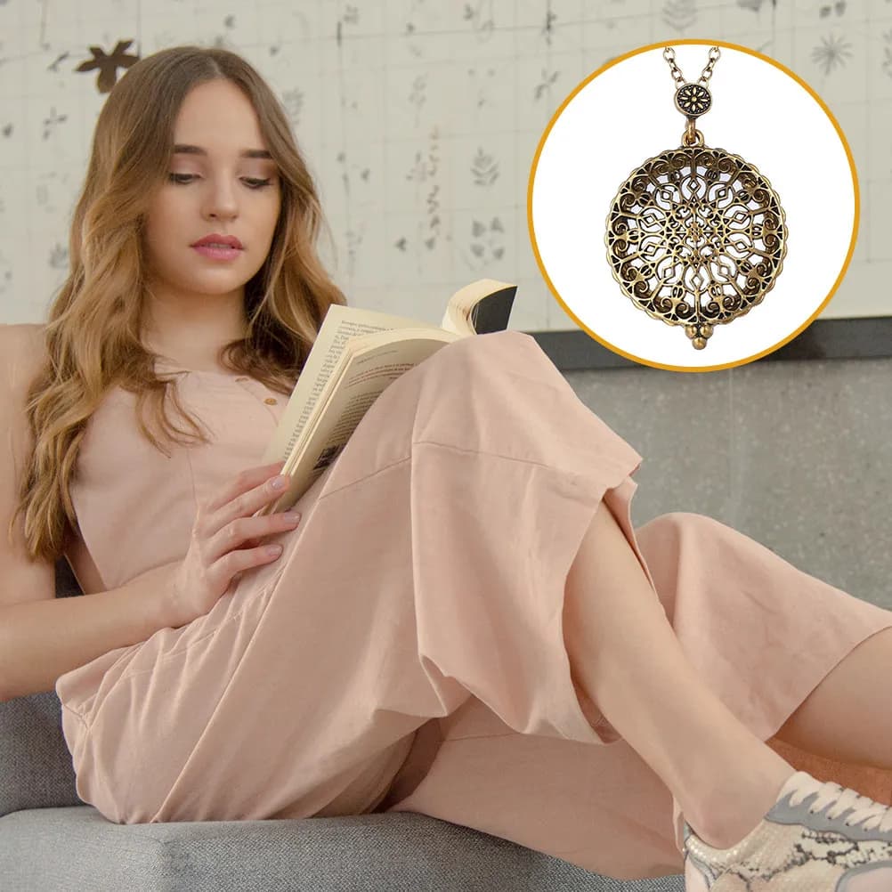 Alloy Retro Dreamcatcher Necklace Pendant Unique Costume Jewelry Accessories Vintage Hollow Design for Thanksgiving Christmas