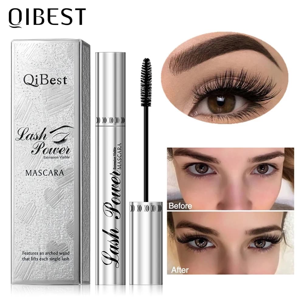 QIBEST Makeup Black Mascara 4D Curling Mascara spesso Volume Extension ciglia Make up Waterproof allungamento occhi cosmetici