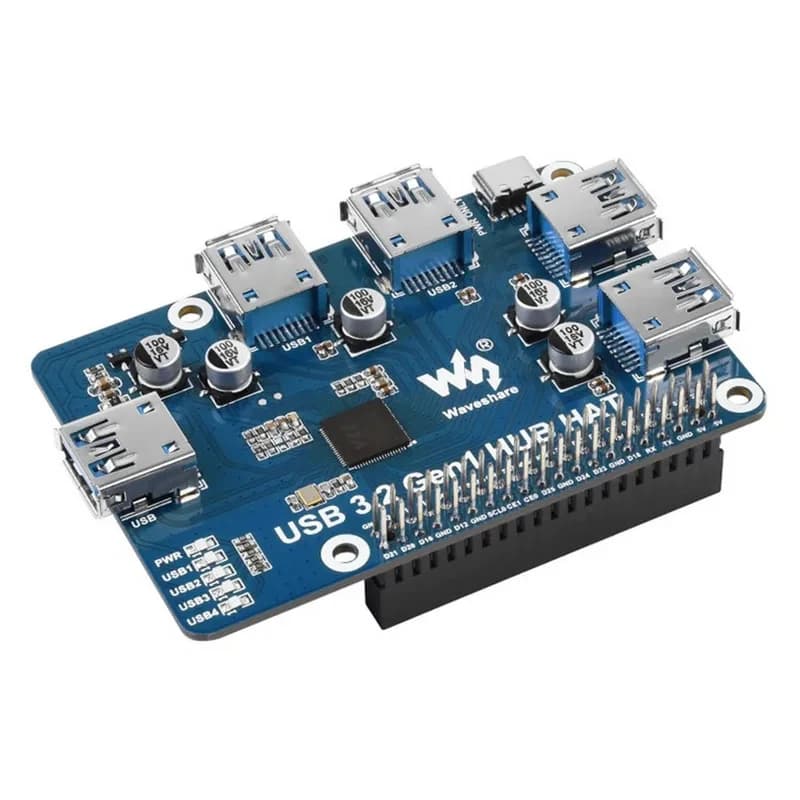 HUB USB 3.2 Gen1 per Raspberry Pi 4B, Scheda di Espansione 5V con 4 Porte USB 3.2 Gen1 per Raspberry Pi 4B
