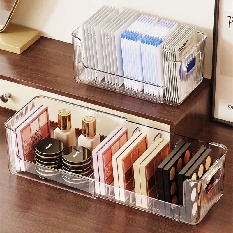 Telescopic Makeup Storage Box With Detachable Divider Cosmetic Organizer Eyeshadow Palette Lipstick Makeup Palette Organization