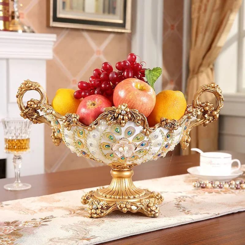 Set da tre pezzi per il soggiorno con piatto per frutta, vassoio per frutta secca e dolci, decorazione per la casa di alta gamma e creativa.