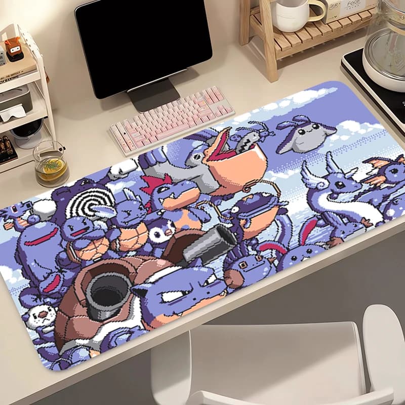 Natural Rubber Mouse Mat Pokemon Squirtle Gaming Dywan Gamer Keyboard Mat Extended Desk Mat Computer Mouse Mat