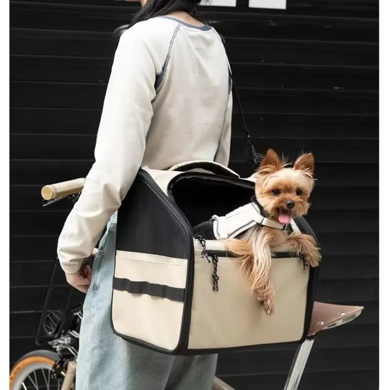 Dog Bike Basket Compatible With Front Handlebar Pet Carrier Bag Durable Skeleton Support Factory Direct Deal
