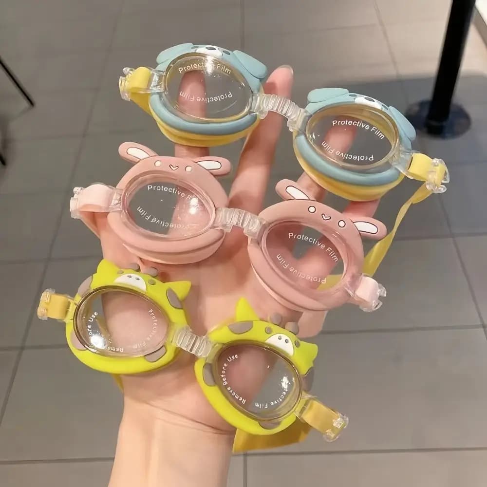Cartoon Animal Children's Swimming Goggles HD Vision Waterproof Swimming Goggles HD Adjustable Glasses Strap