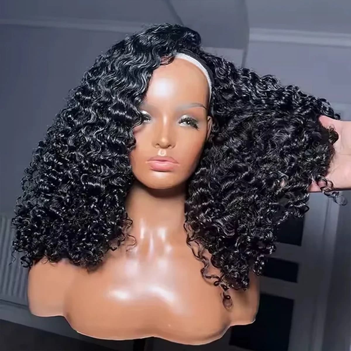 Half Hair Riccia Crespa 200% Hair Density Remy Hair Ricci 100% Human Hair Without leaving out update without glue in half wigs for women