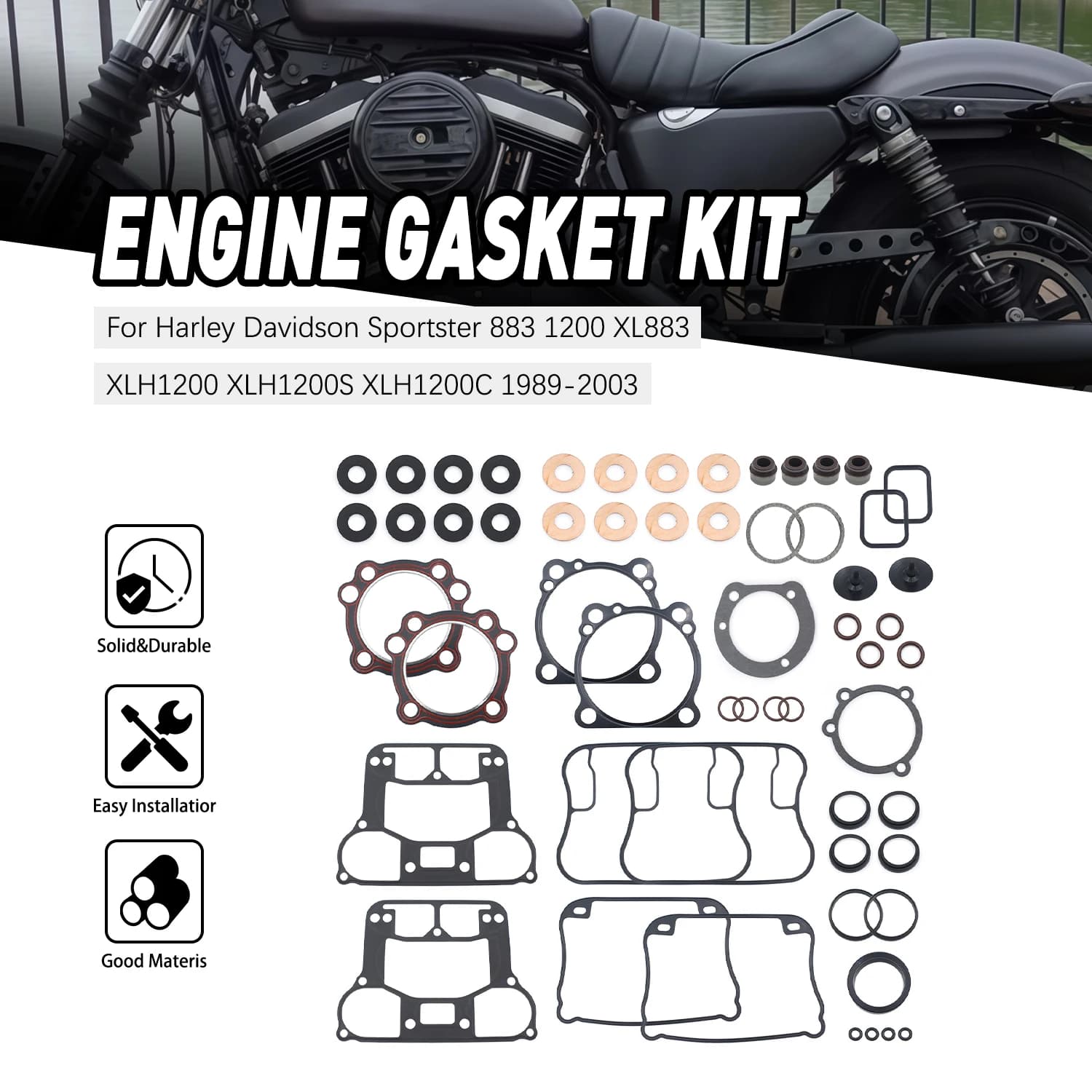 Motorcycle Parts Engine Crankcase Clutch Covers Cylinder Gasket For Harley-Davidson Sportster 883 XL883 XLH1200 S C Sport Custom