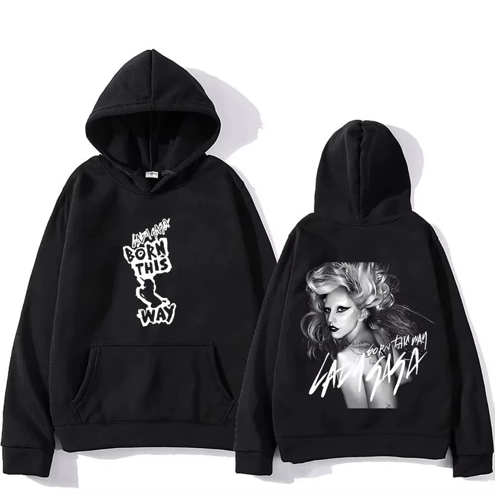 2026 Nuova felpa con cappuccio Lady Gaga Stampa grafica Felpa comoda gotica Abiti estetici a maniche lunghe Felpa con cappuccio punk da donna