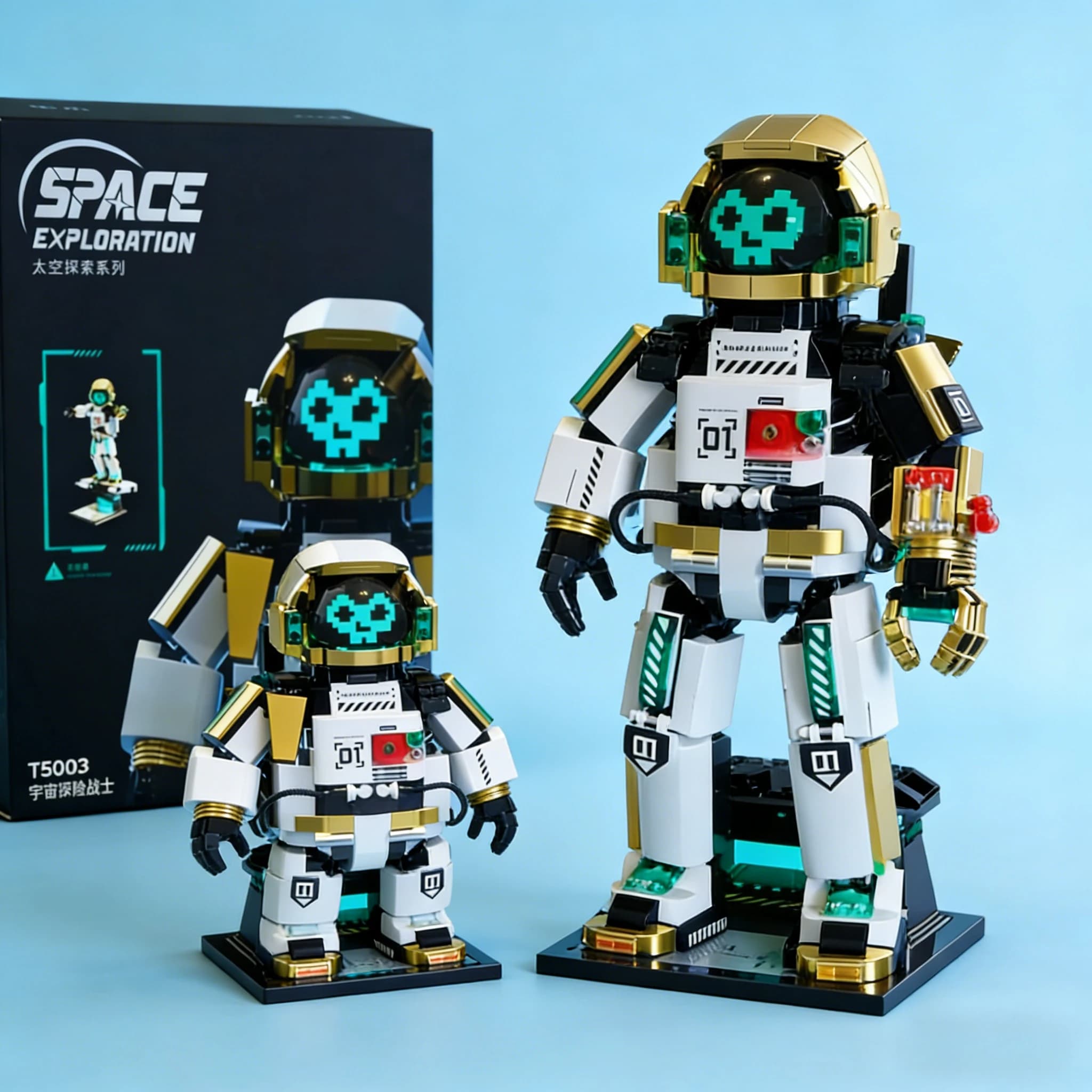 888 Pezzi Modello Astronauta Spaziale Micro Blocchi da Costruzione Meccanici per l'Esplorazione e l'Avventura, Figure da Assemblare, Mattoncini, Giocattoli Educativi