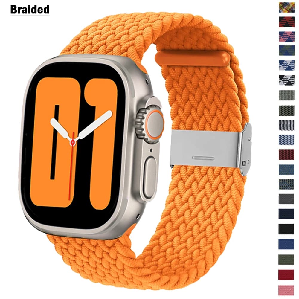 Solo Loop intrecciato per cinturino Apple watch 44mm ultra-2 49mm 45mm 42-40mm-41mm Bracciale elastico iWatch serie 9 8 se 6 7 5 4 3