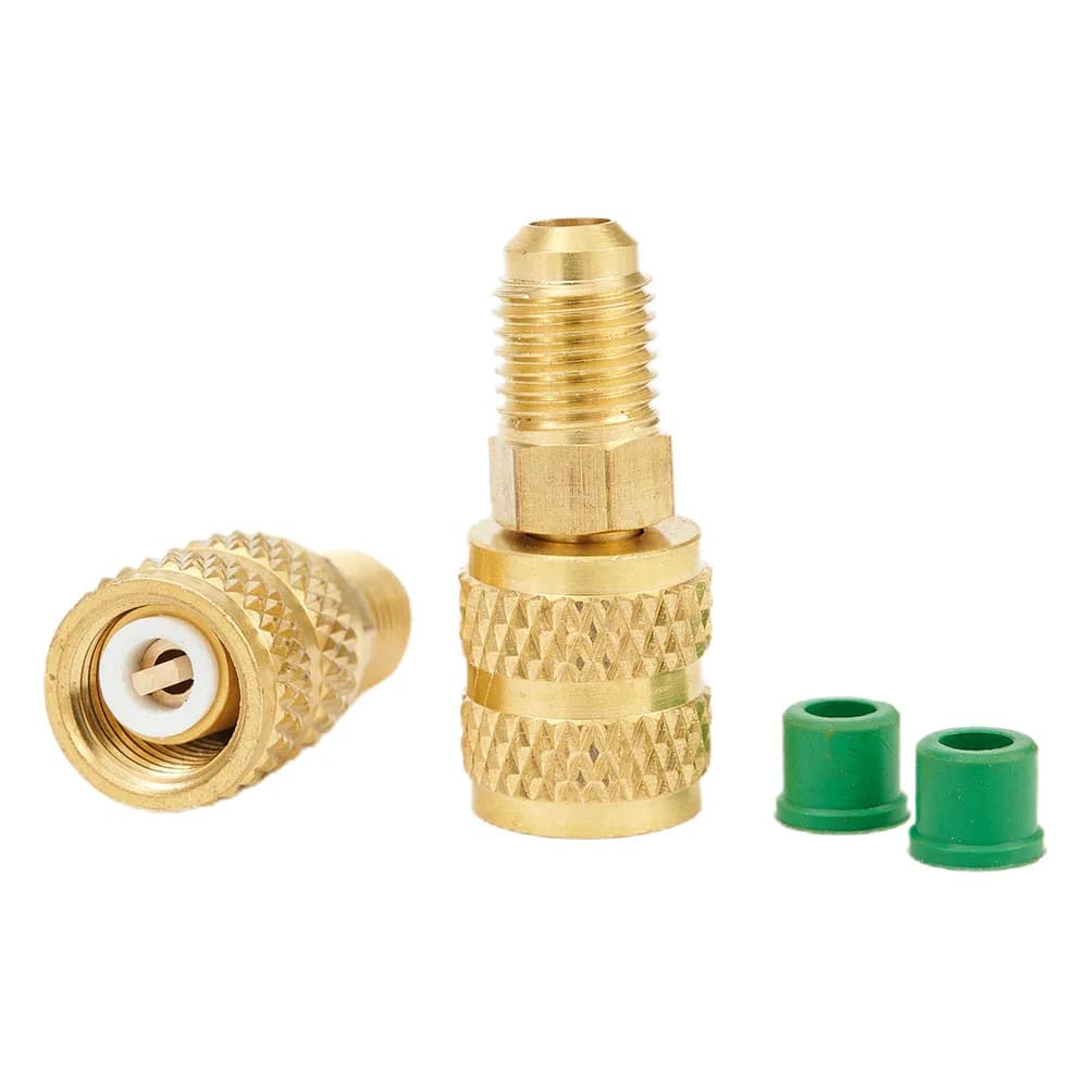 2 adattatori per climatizzatore auto R410a, raccordi rapidi femmina SAE da 5/16" a raccordo maschio SAE da 1/4" per pompa a vuoto in ottone