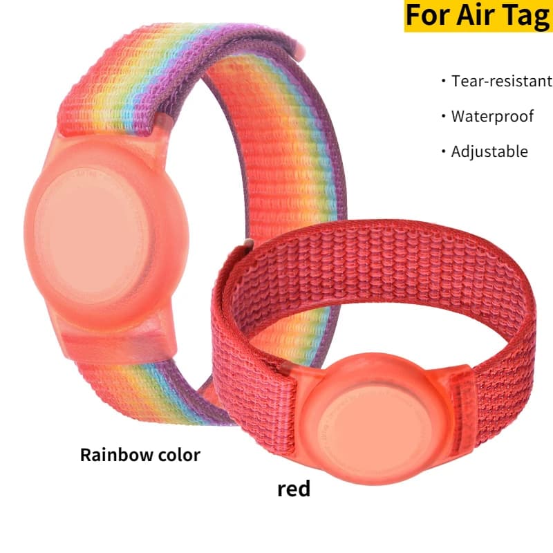 GITFOS Children's Strap for Apple AirTag Case with Nylon Bracelet Adjustable Anti Loss Strap for Support for GPS Tracker Air Tag