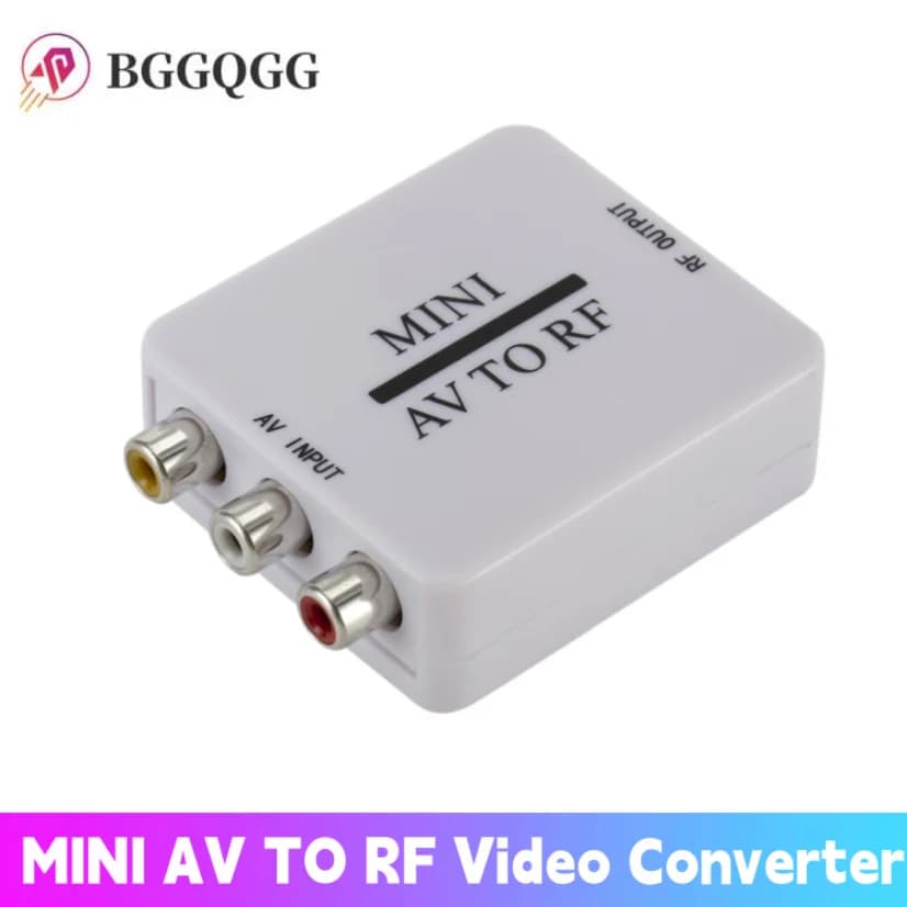 Mini RCA AV CVSB to RF Video Adapter Converter HD Video Converter Box 67.25/61.25MHz AV To RF Scaler TV Switcher
