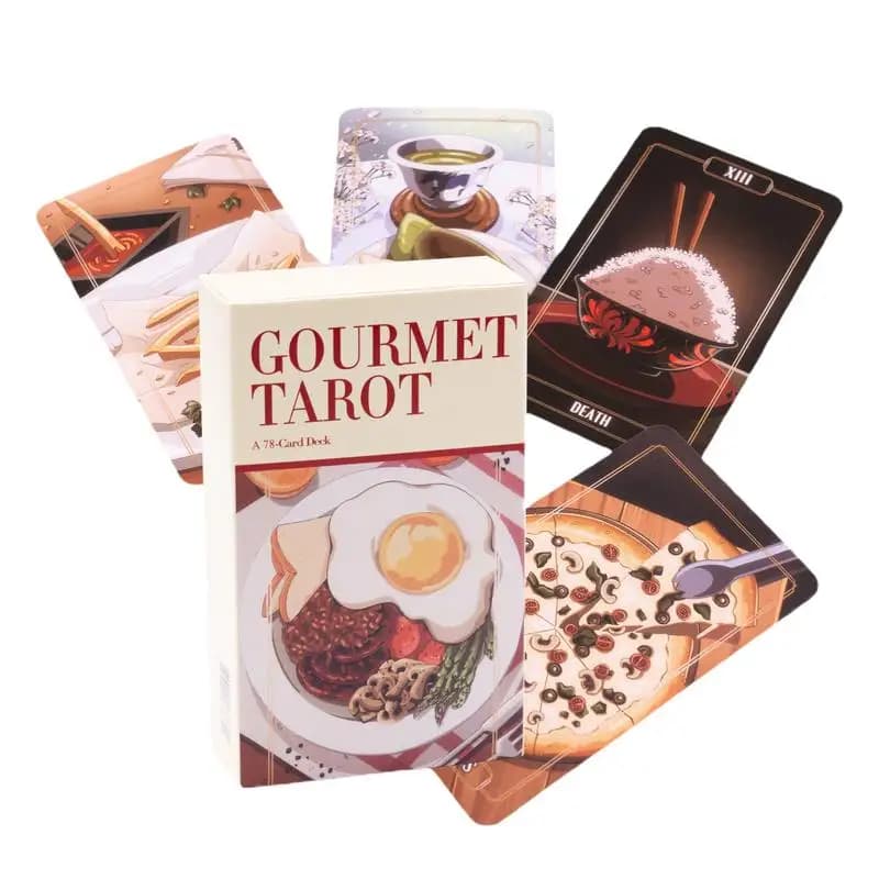 Carte dei tarocchi Gourmet carta di divinazione misteriosa mazzo di Oracle olografico gioco di carte da 80 carte per Insight Future e Past