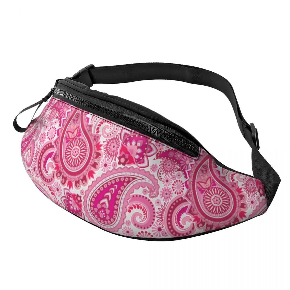 Custom Ethnic Bohemia Style Paisley Bandana Fanny Bag Customized Crossbody Waist Pack Women Men Travel Hiking Phone Money Pouch
