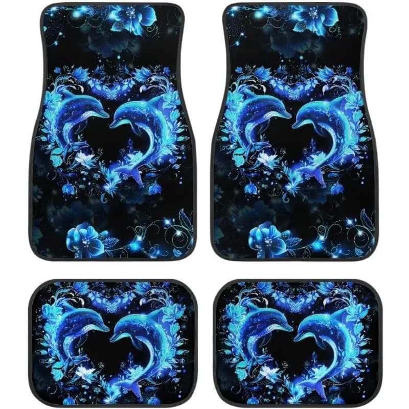 Car mats with 4-piece blue dafino pattern: durable, easy to clean, suitable for sedans, SUVs and campers, elegant interior protection, P