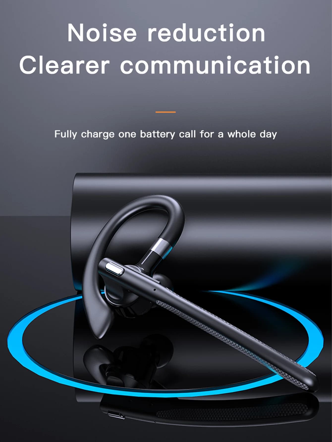 Cuffie Wireless con Doppio Microfono, Auricolari Bluetooth con Cancellazione del Rumore ENC, Cuffie Hands-free per Affari e Guida