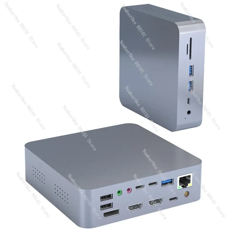 Docking Station 19 in 1 Tipo C con HDMI 4K, DP Video, Ricarica Rapida PD, Hub USB Multiporta con USB 3.0, SD, TF, RJ45 Ethernet