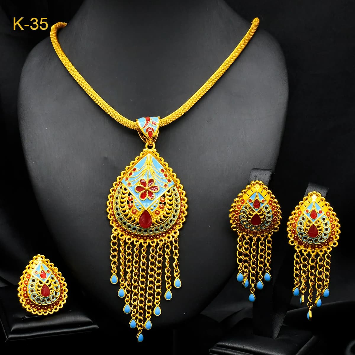 ANIID Set di collane e orecchini con nappe placcate in oro 24k da sposa etiope di lusso per le donne Set di gioielli indiani Dubai da sposa