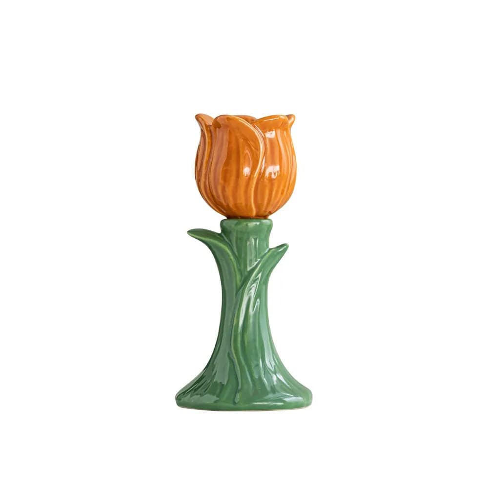 Nordic Style Tulip Candle Holder Handmade Simple Design Flower-shaped Candlestick Geometric Art Decorative