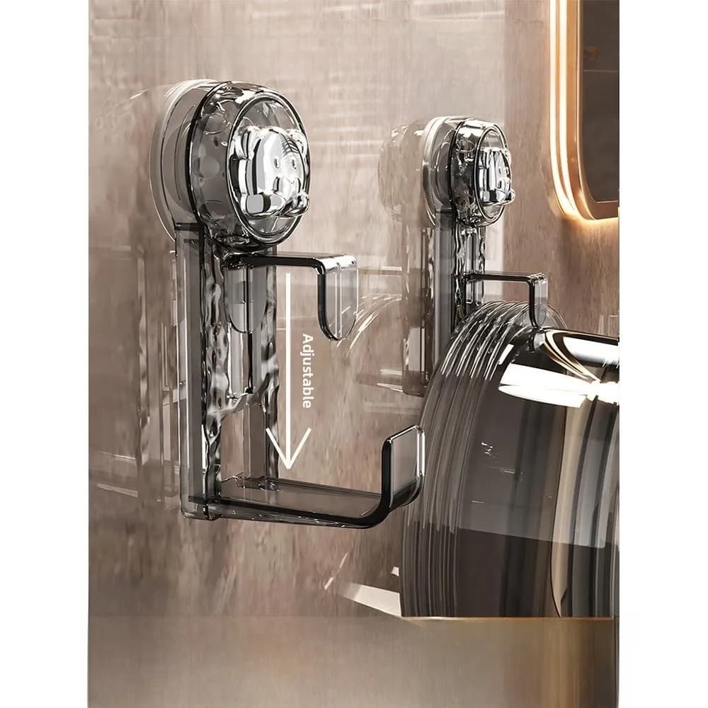 Cestino portaoggetti da bagno con ventosa, gancio girevole in plastica, carico massimo 1kg, per casa, ufficio, WC, vasca da bagno