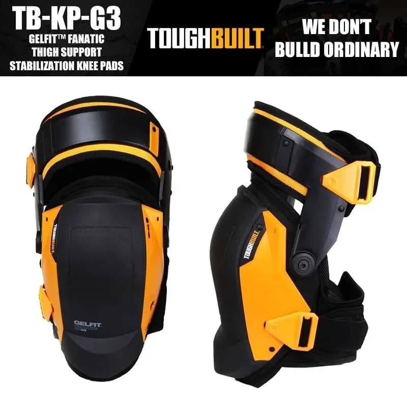 ToughBuilt TB-KP-G3 GelFit TM Fanatic - Knee Pad Stabilization Knee Pad Accessories for Protective Tools