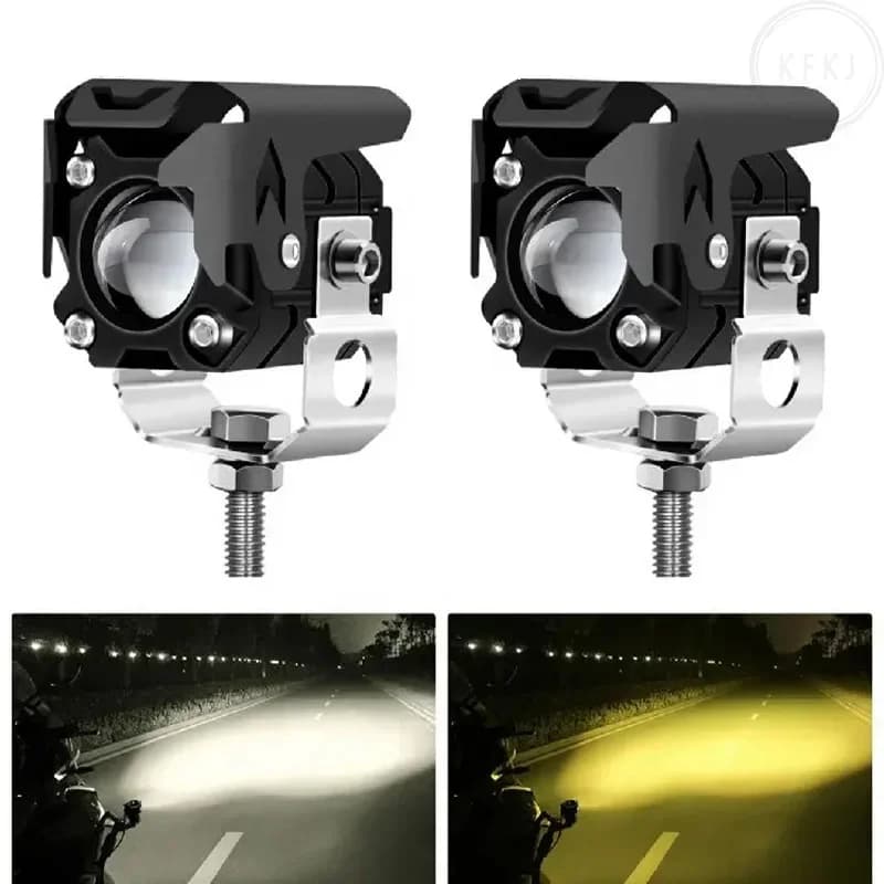 Auto Moto Faro A LED Ausiliario Faretto 10V-28V 30W Giallo Bianco Doppio Colore ATV Guida Fendinebbia Mini Lente Del Proiettore