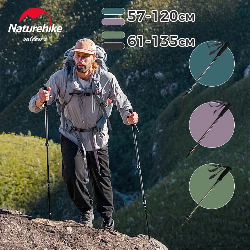 Naturehike Trekking Poles Lightweight Aluminum Hiking Poles for Women Men Retractable Walking Sticks for Travel Trails Climbing