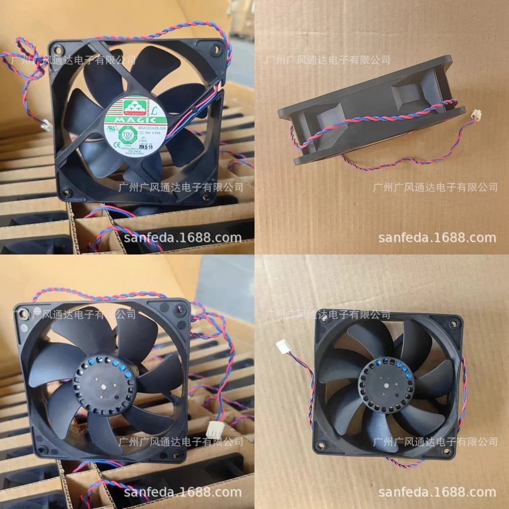 Ventola di Raffreddamento per Armadietto 24V 0.54A 12038 per AGA12024ZB-038, Ventola per Pannello di Controllo Industriale per Armadi Elettrici HVAC