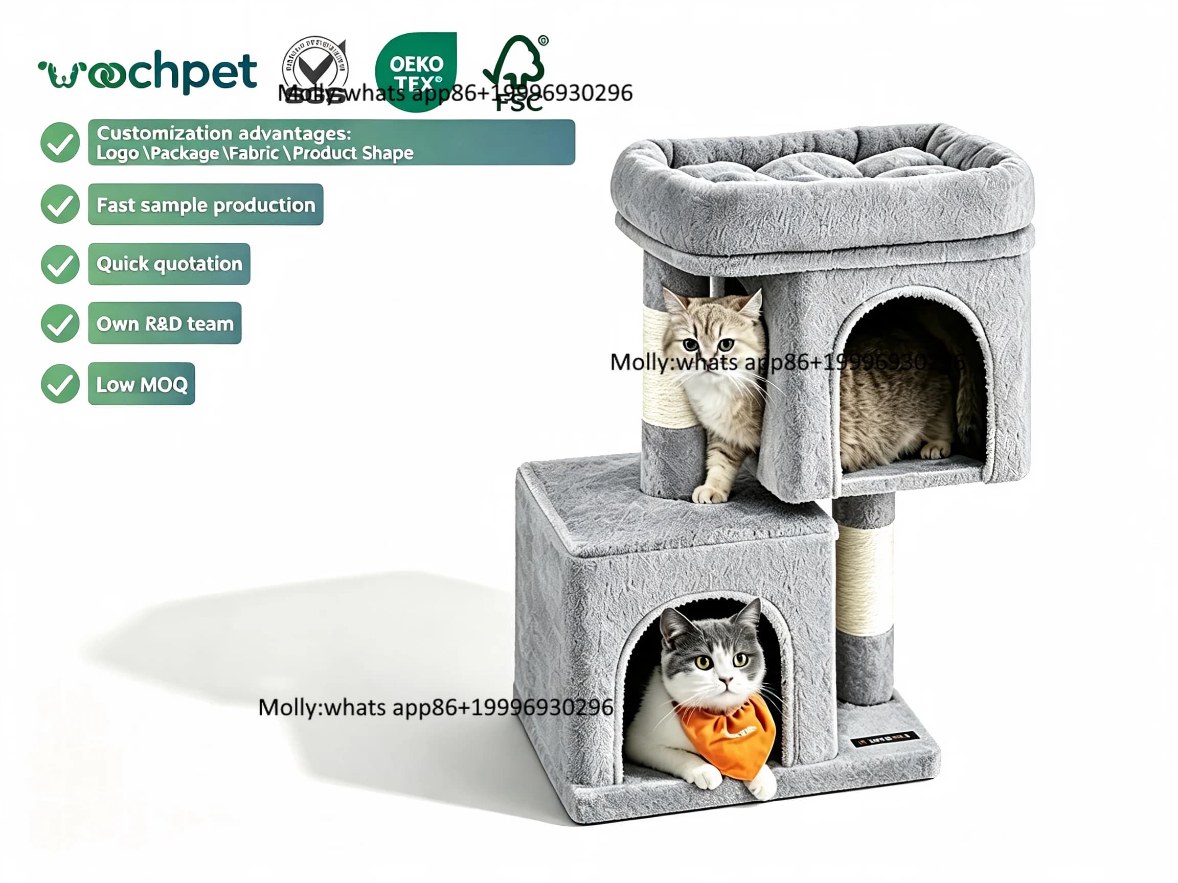 Popular Easy Assembly Cardboard Tree with Climbing and Scratching Features