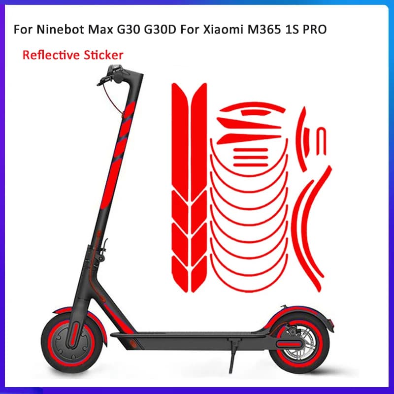 1 Set Scooter Elettrico Adesivo Riflettente Per Xiaomi M365 PRO Per Ninebot Max G30 G30D Decorazione Striscia di Avvertimento Corpo Fluorescente
