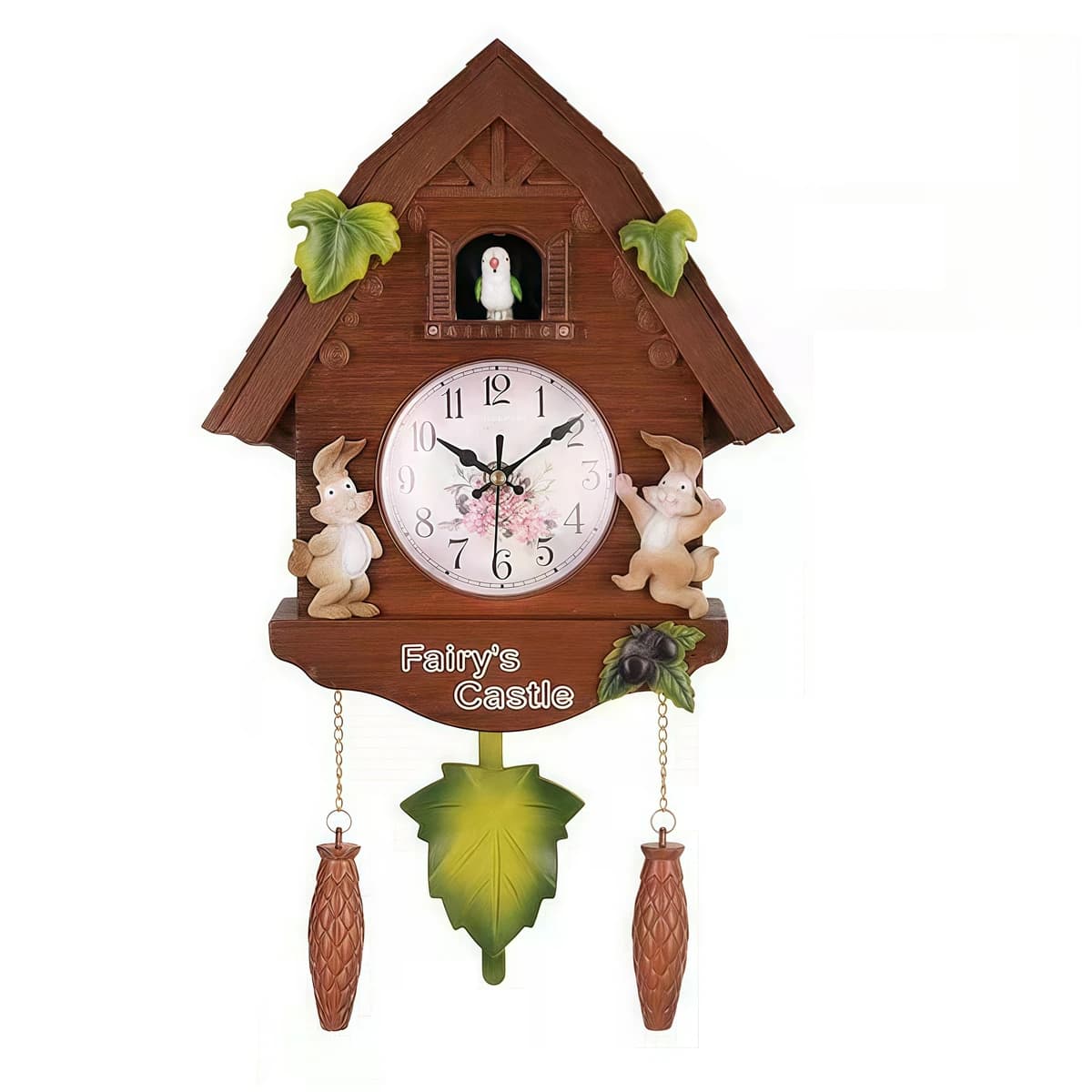 Orologio artistico da parete 42x26x10 cm 16.5x10.2x3.9 pollici Orologio a pendolo a cuco Orologio affascinante con motivo della casa Orologio delizioso per i bambini