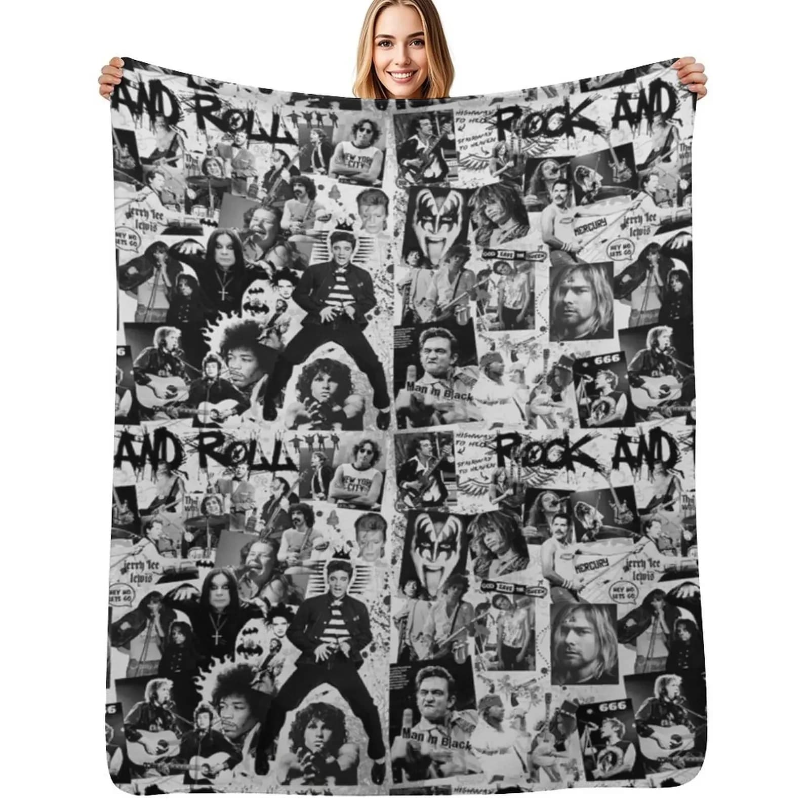 ROCK AND ROLL Shooting blanket Sleeping bag for sofa Vintage cover