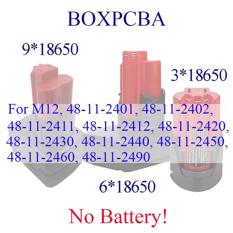 Scatola per batteria al litio M12 con scheda di protezione PCB per pacchi batteria agli ioni di litio Milwaukee 12V 9.0Ah, custodia protettiva