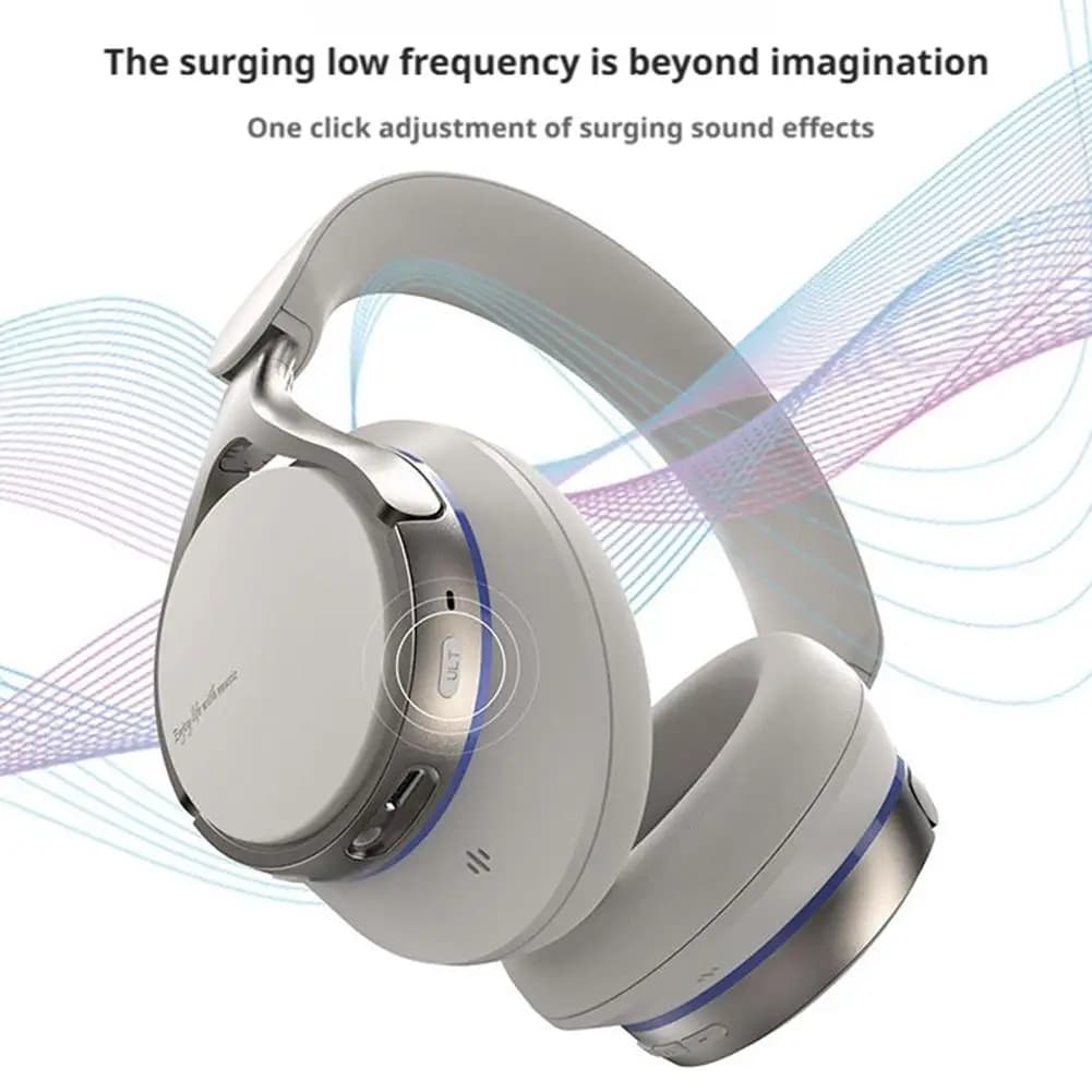 ANC Noise Cancelling Bluetooth Headphones Wireless Heavy Bass Gaming Headset Long Range Calls Microphone
