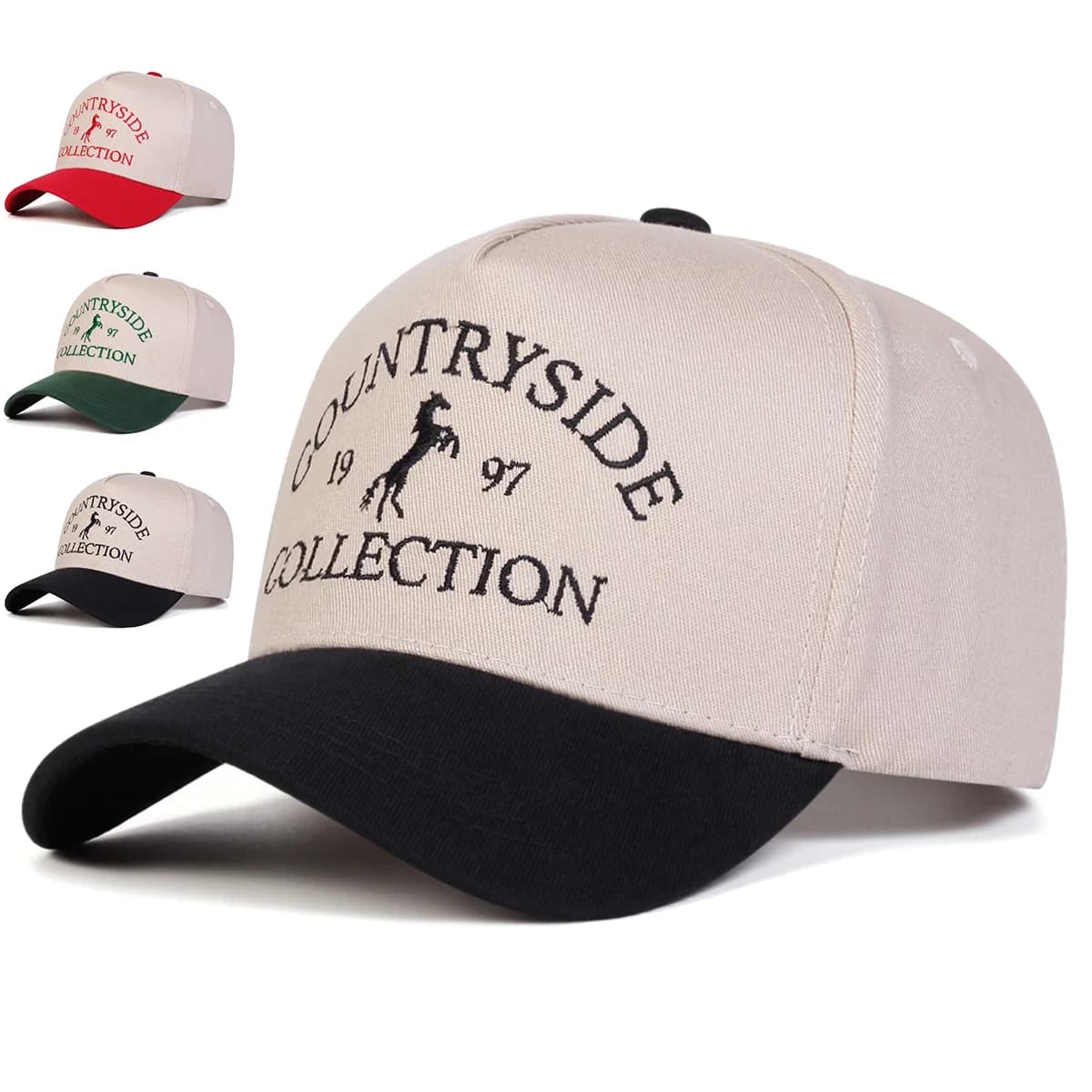 Unisex baseball caps COUNTRYSIDE COLLECTION 1997 with embroidery, protective hat for spring and autumn sun, adjustable casual lorry hats