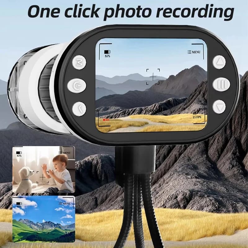 Set di microscopi per bambini Microscopio portatile 1000X per bambini Schermo 4K da 2,0 pollici Ricaricabile digitale tascabile