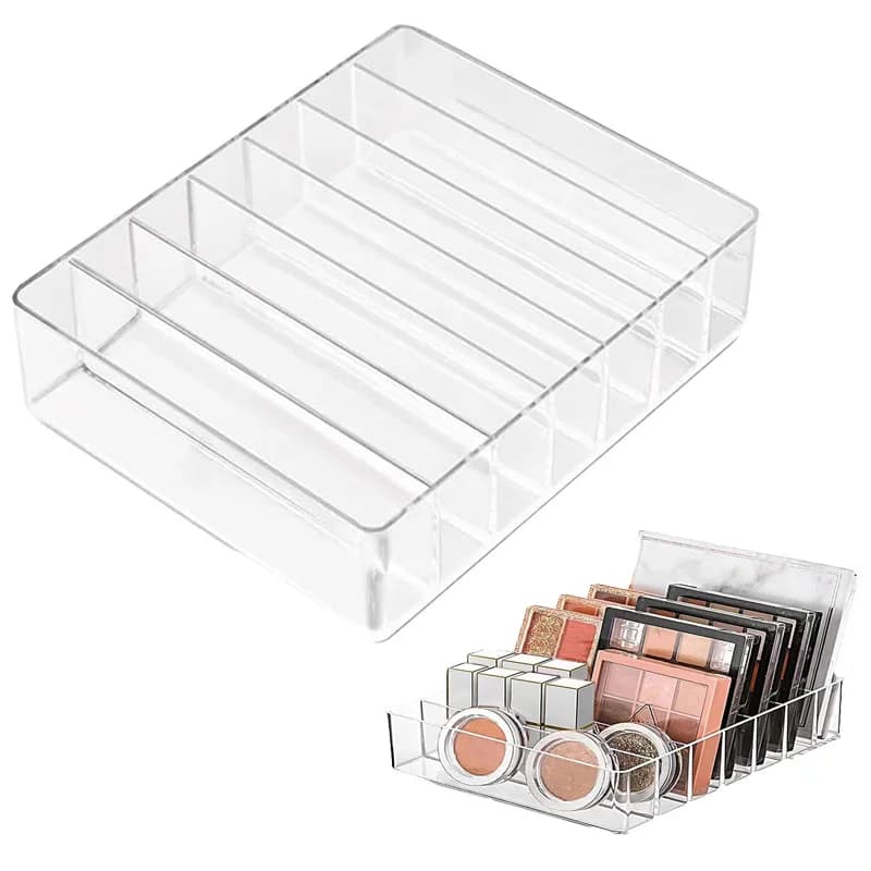 7 Grills Make-up Tool Box Organizer for Acrylic Make-up Tablets Organizer for Lipstick Shades for 7 Sections
