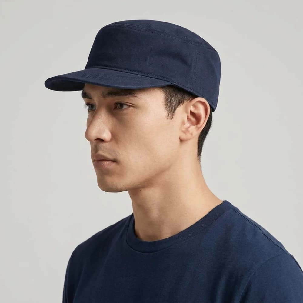 Casual Solid Color Flat Top Hat Casual Style Versatile Peaked Cap Flat Brim Cotton Baseball Cap Men