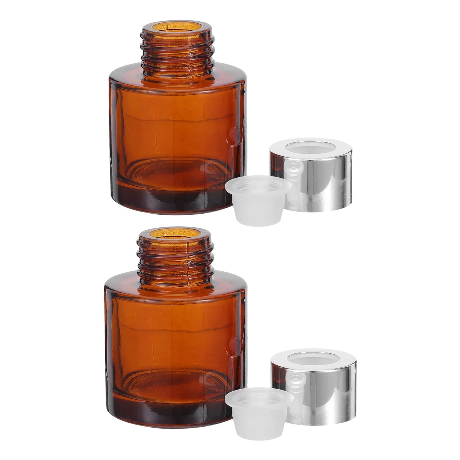2 Pezzi Bottiglia Diffusore di Aromi in Vetro Cilindrico da 50ml, Ricaricabile, per Oli Essenziali, Decorazione per Casa, Stanza, Auto
