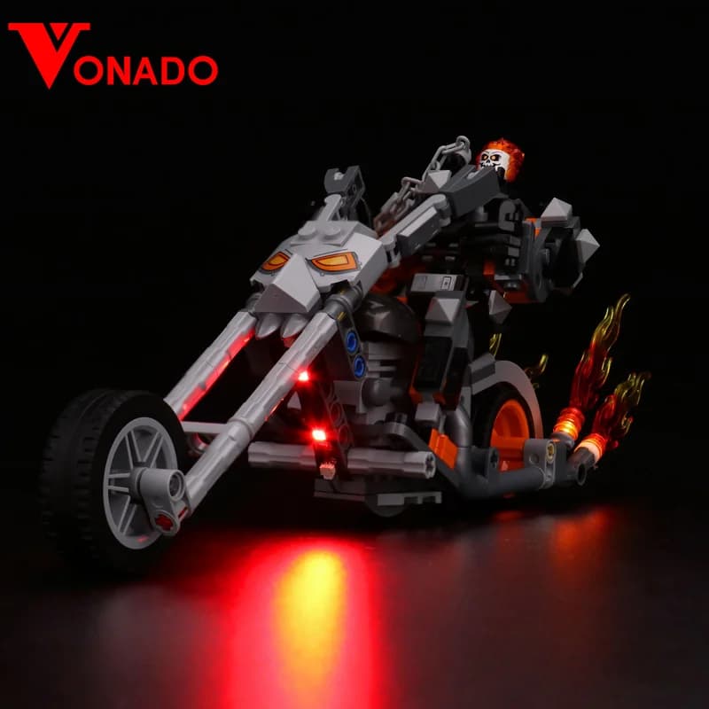 Luce a LED per il 76245 Ghost Rider Mech & Bike Building Blocks illuminazione giocattoli solo lampada + scatola batteria (non includere il modello)