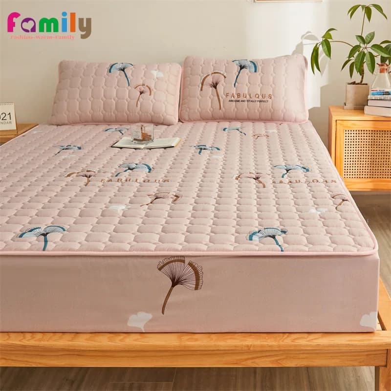 Cover with elastic band for sheet with printed corners, protective bed, suitable for fixed skin, king and queen size, home decorations