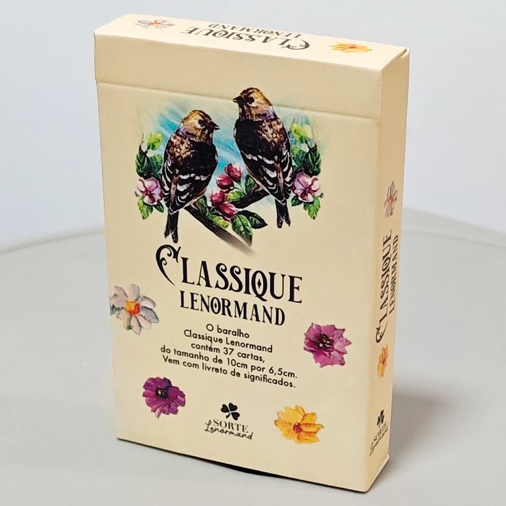 Mazzo di Carte Lenormand Classico 9*6cm - 37 Carte Divinatorie in Stile Vintage - Edizione Classica Portoghese su Cartoncino Doppio-Goffrato